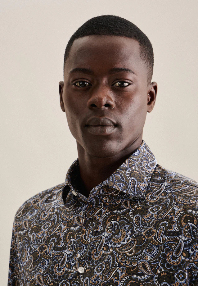 Slim Performance-Hemd Paisley in Grün |  Seidensticker Onlineshop