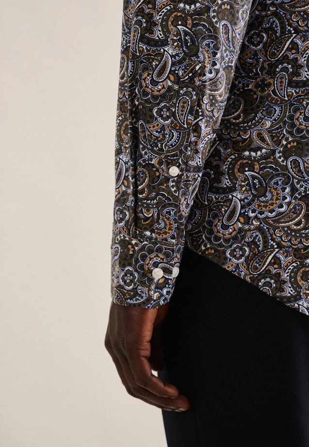 Slim Performance-Hemd Paisley in Grün |  Seidensticker Onlineshop