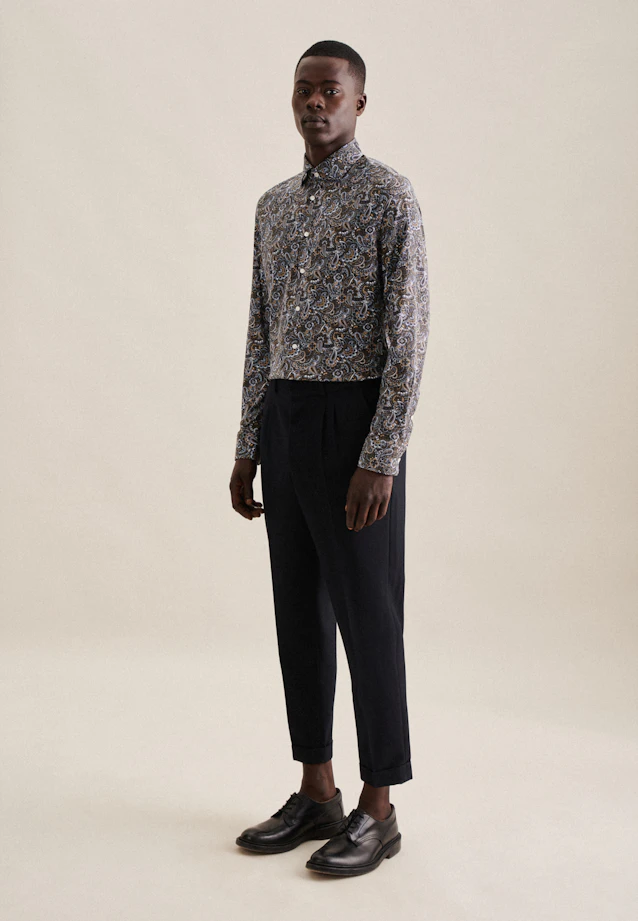 Slim Performance-Hemd Paisley in Grün |  Seidensticker Onlineshop