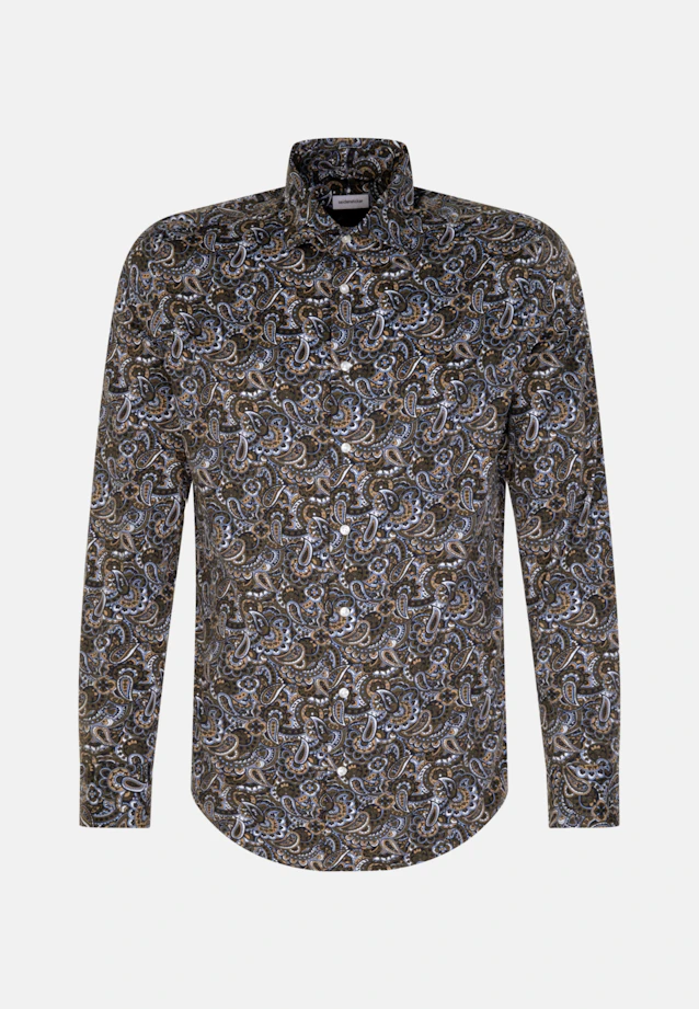 Slim Performance-Hemd Paisley in Grün |  Seidensticker Onlineshop