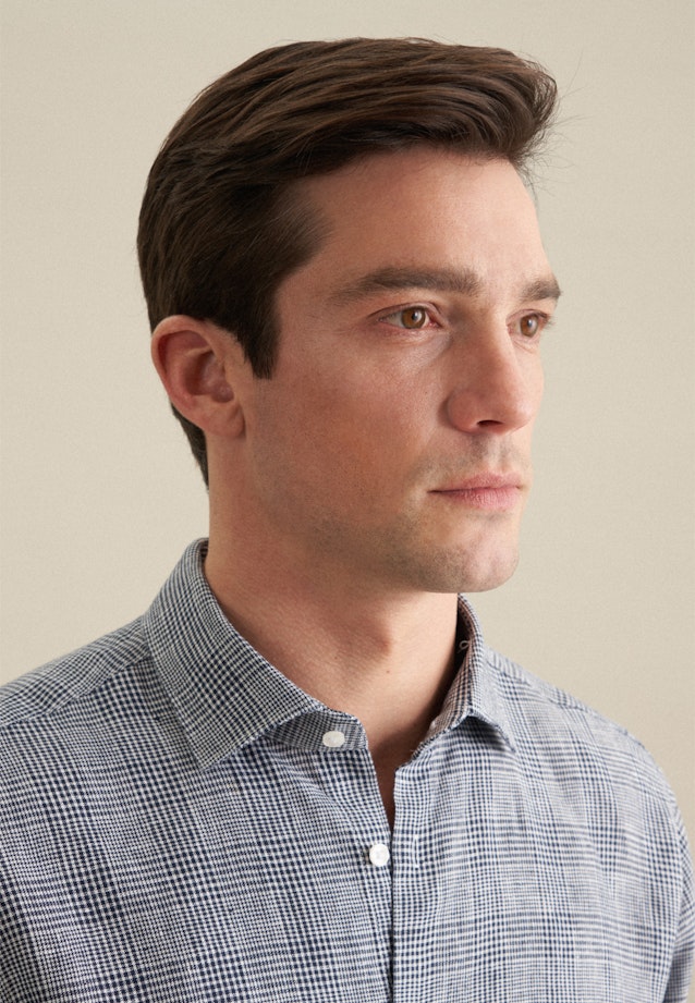 Regular Chemise d'affaires carreaux in Bleu Foncé |  Seidensticker Onlineshop