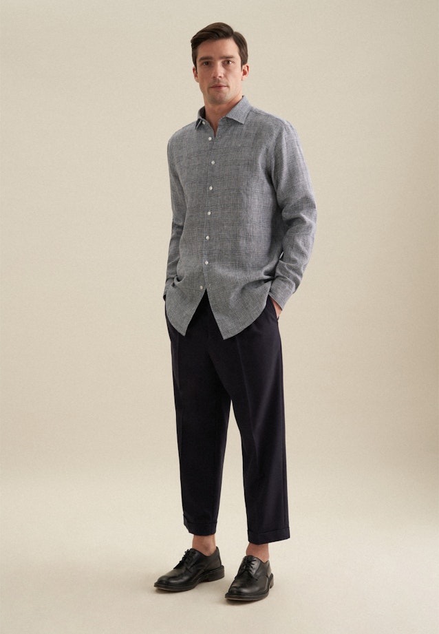 Regular Chemise d'affaires carreaux in Bleu Foncé |  Seidensticker Onlineshop