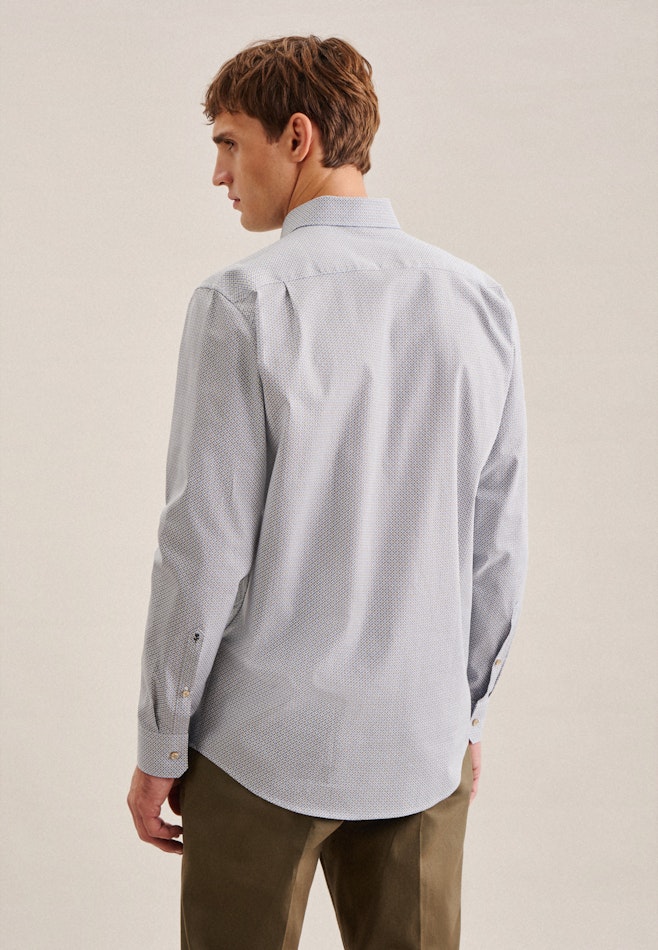 Regular Business Hemd Druck in Braun | Seidensticker Onlineshop