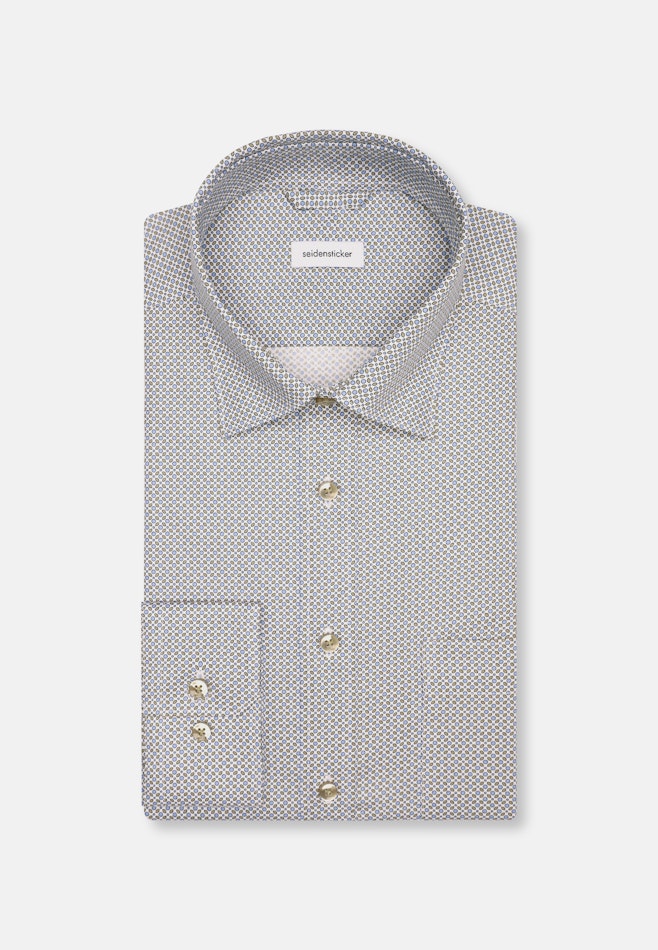 Regular Business Hemd Druck in Braun | Seidensticker Onlineshop