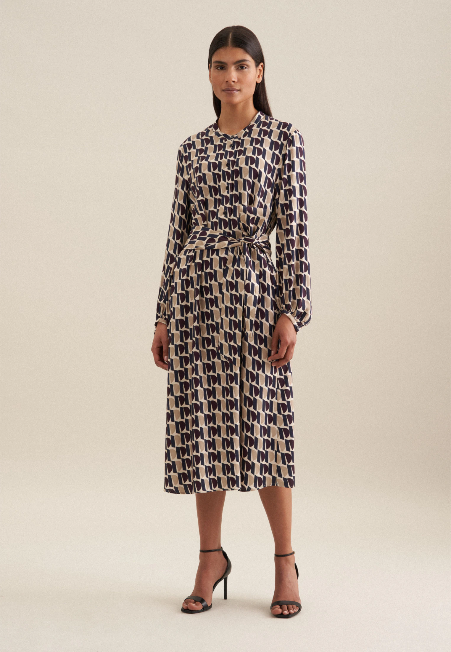 Kleid Druck Blau