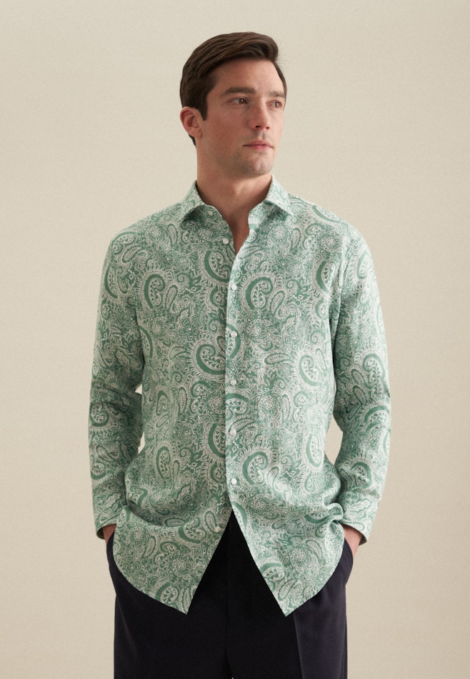 Regular Chemise d'affaires Paisley dans Vert | Boutique en ligne Seidensticker
