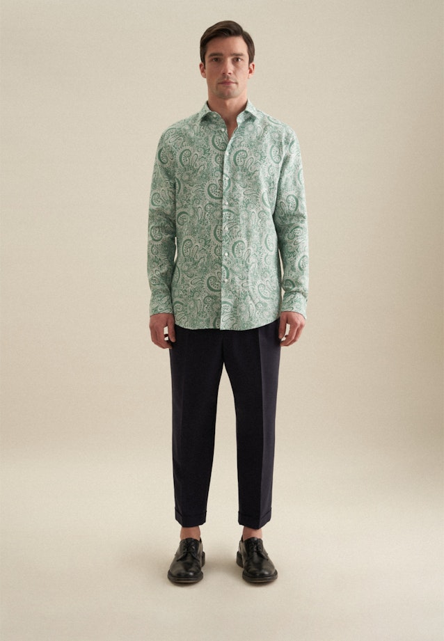 Regular Business Hemd Paisley in Grün |  Seidensticker Onlineshop
