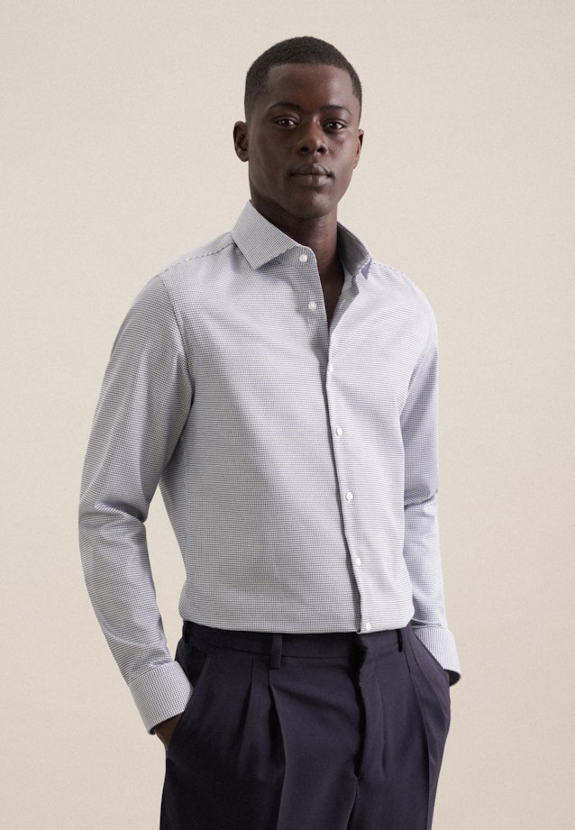 Slim Business shirt Structure in Medium Blue |  Seidensticker Onlineshop