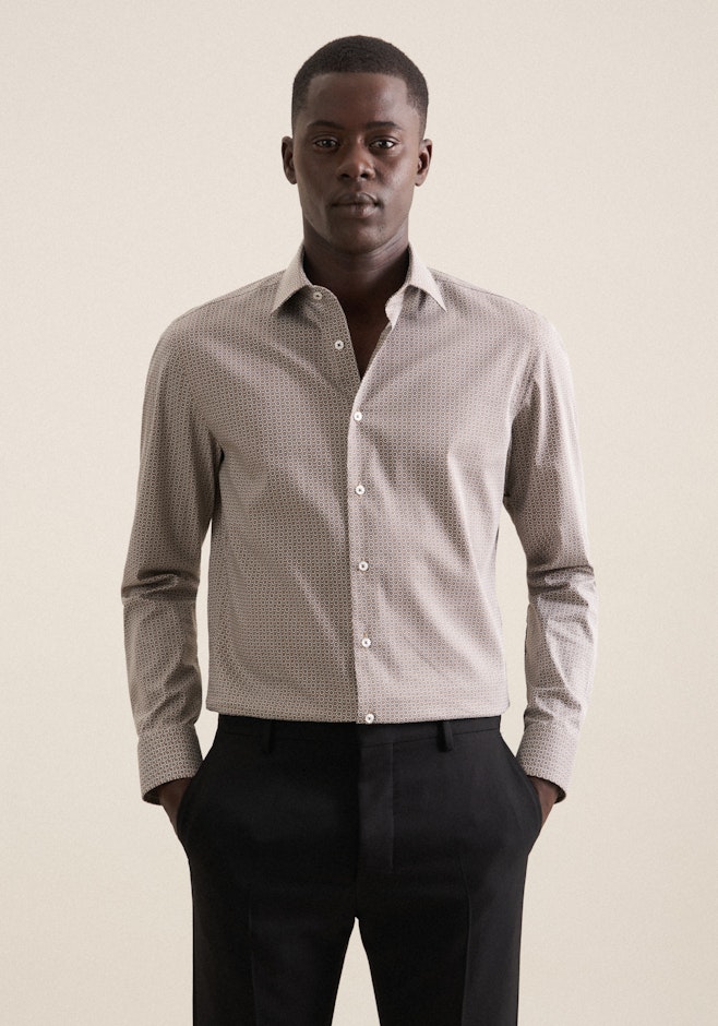 Slim Chemise Performance Imprimé dans Gris | Boutique en ligne Seidensticker