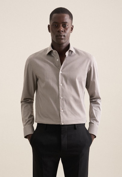 Slim Chemise Performance Imprimé in Gris |  Seidensticker Onlineshop