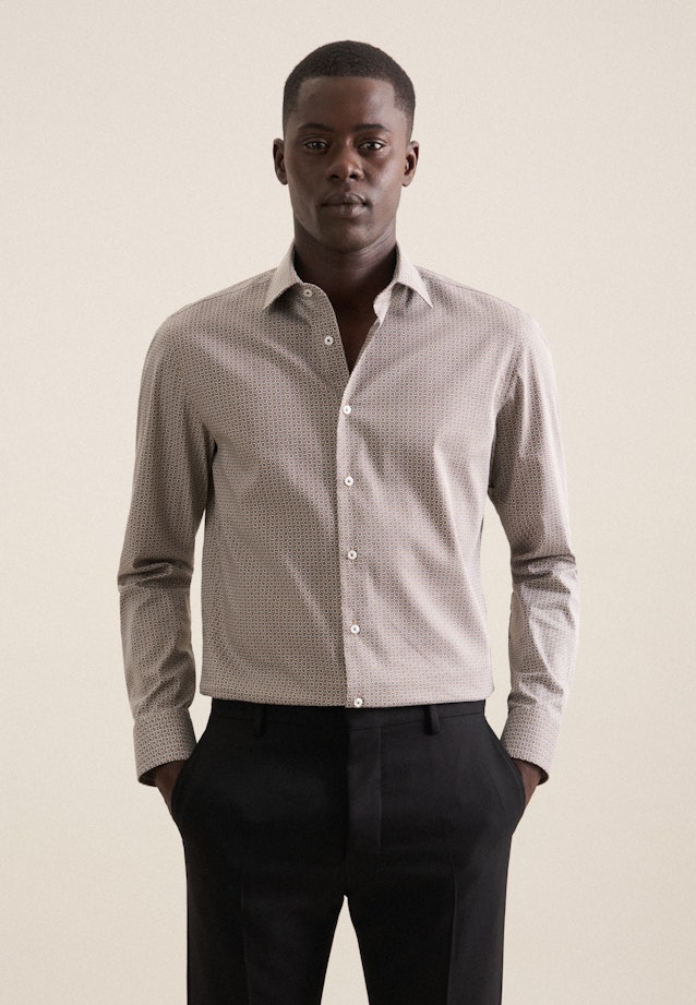 Slim Performance-Hemd Druck in Grau |  Seidensticker Onlineshop