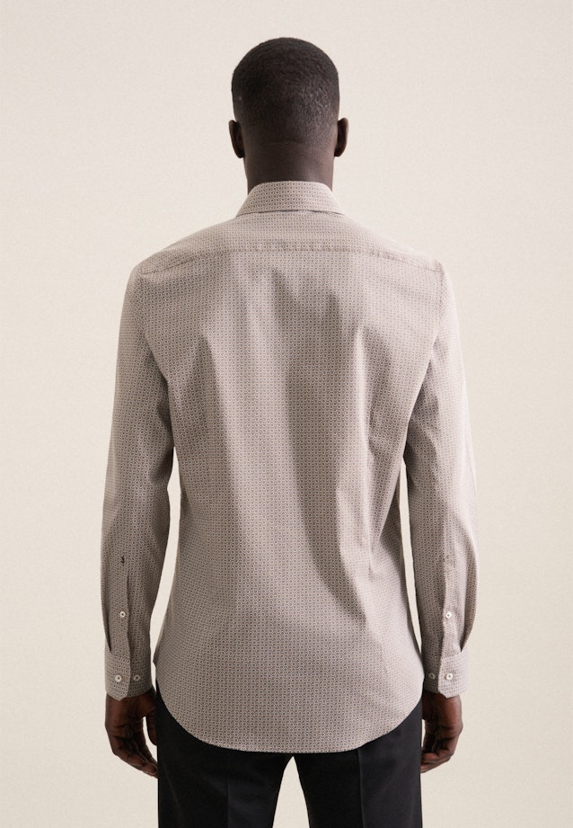 Slim Performance-Hemd Druck in Grau |  Seidensticker Onlineshop