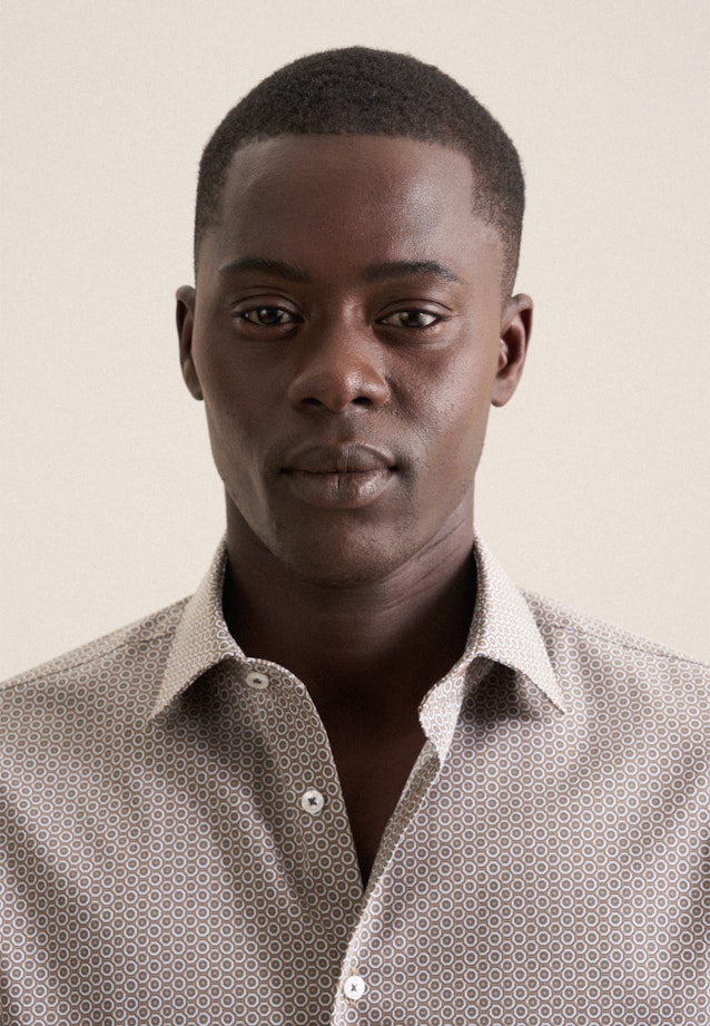 Slim Performance-Hemd Druck in Grau |  Seidensticker Onlineshop