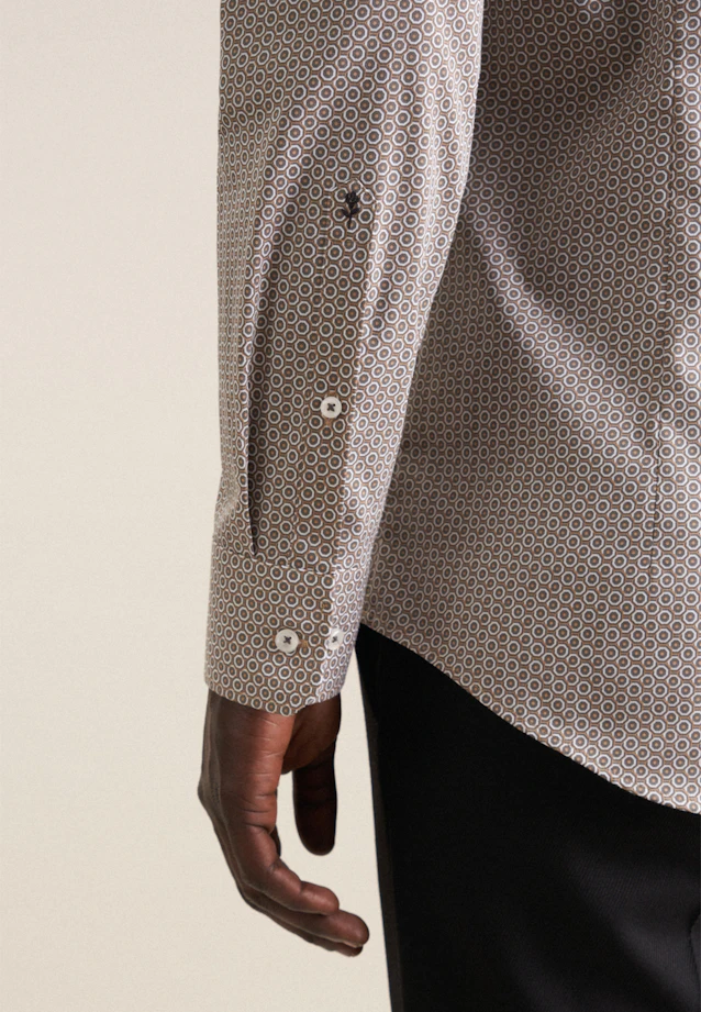 Slim Performance-Hemd Druck in Grau |  Seidensticker Onlineshop