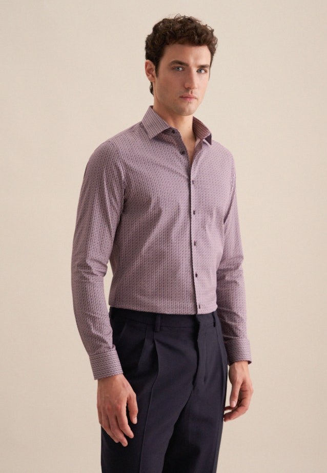 Slim Performance-Hemd Druck in Lila |  Seidensticker Onlineshop