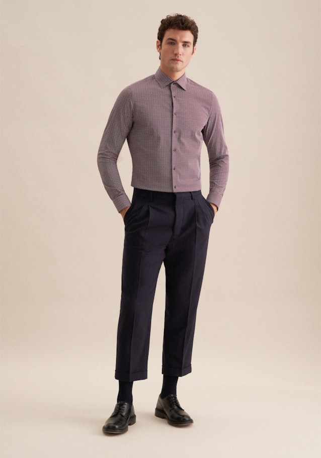Slim Performance-Hemd Druck in Lila | Seidensticker Onlineshop