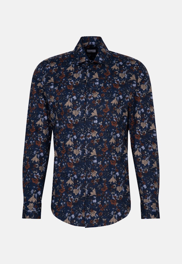 Slim Business Hemd Druck in Braun |  Seidensticker Onlineshop