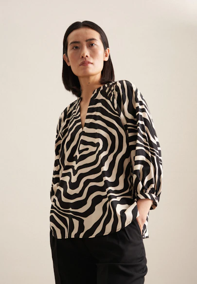 Shirt Print in Black |  Seidensticker Onlineshop