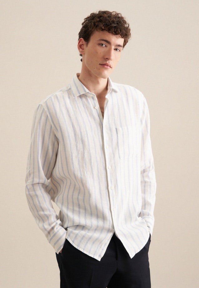 Regular Casual Hemd Streifen in Hellblau |  Seidensticker Onlineshop