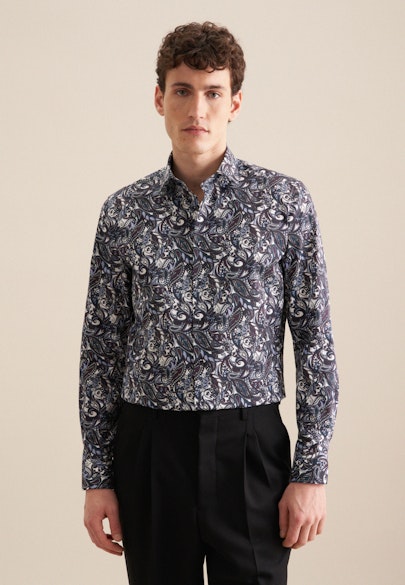 Slim Performance shirt Print in Purple |  Seidensticker Onlineshop