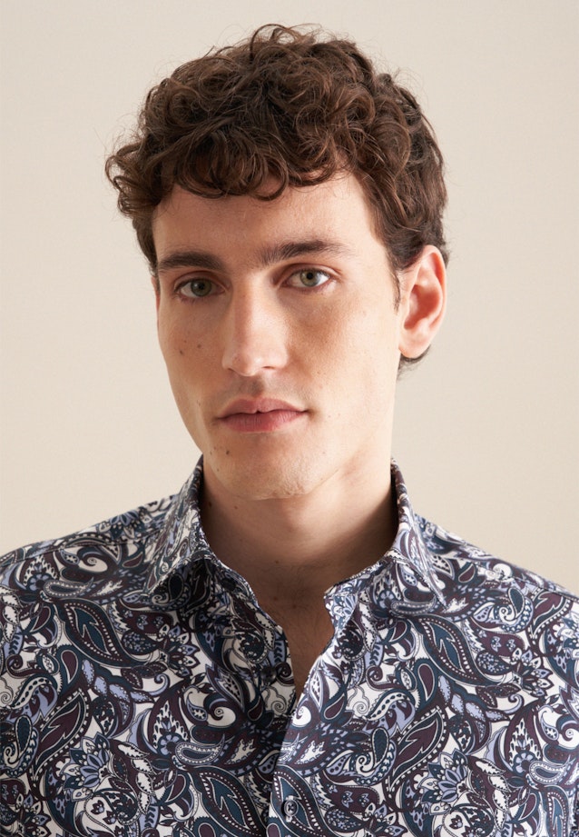 Slim Performance-Hemd Druck in Lila |  Seidensticker Onlineshop