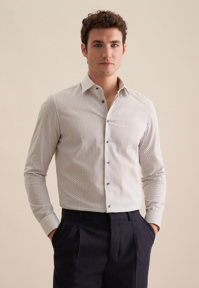 Slim Performance-Hemd Druck in Grau |  Seidensticker Onlineshop