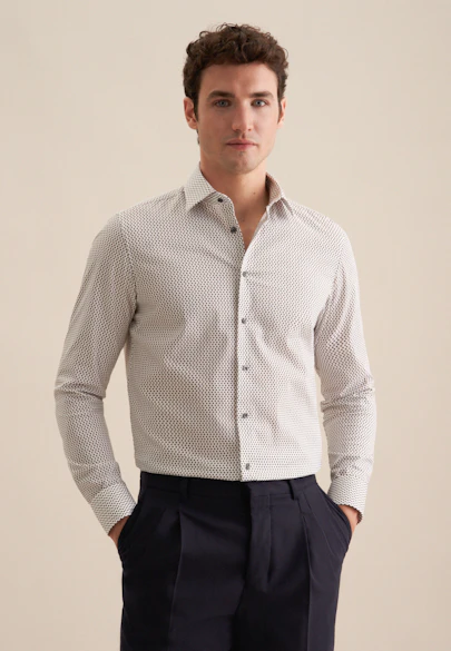 Slim Chemise Performance Imprimé in Gris | Seidensticker Onlineshop