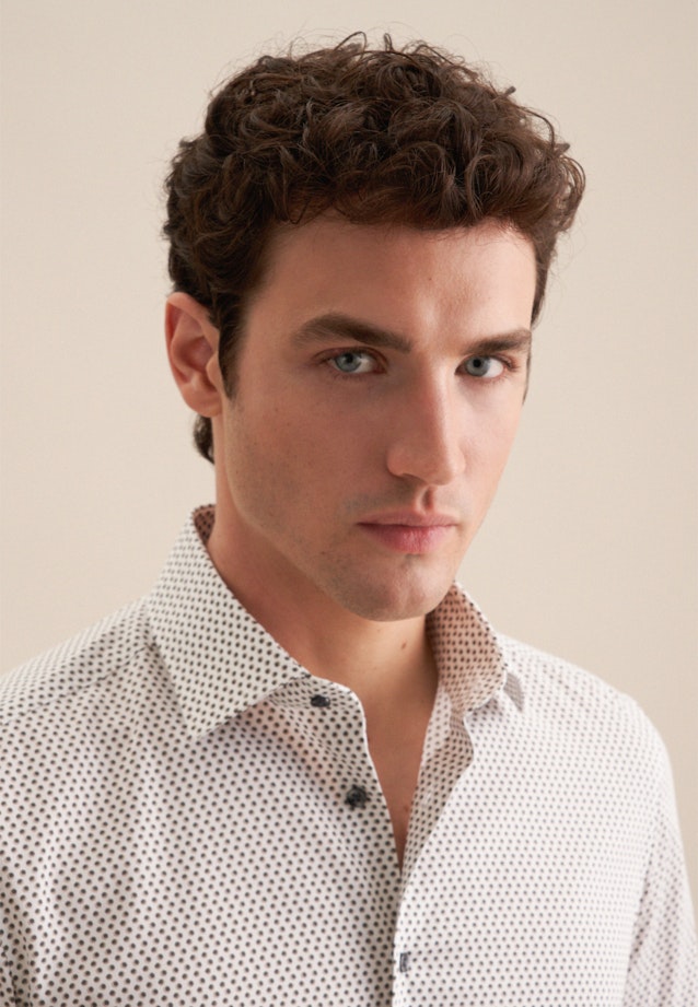 Slim Performance-Hemd Druck in Grau |  Seidensticker Onlineshop