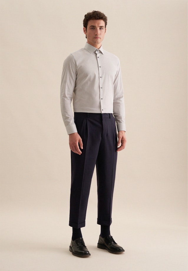 Slim Performance-Hemd Druck in Grau |  Seidensticker Onlineshop