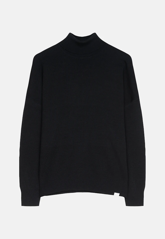 Stehkragen Pullover  , Uni in Schwarz | Seidensticker Onlineshop