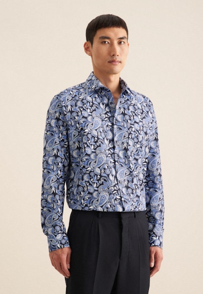 Regular Business Hemd Druck in Hellblau |  Seidensticker Onlineshop