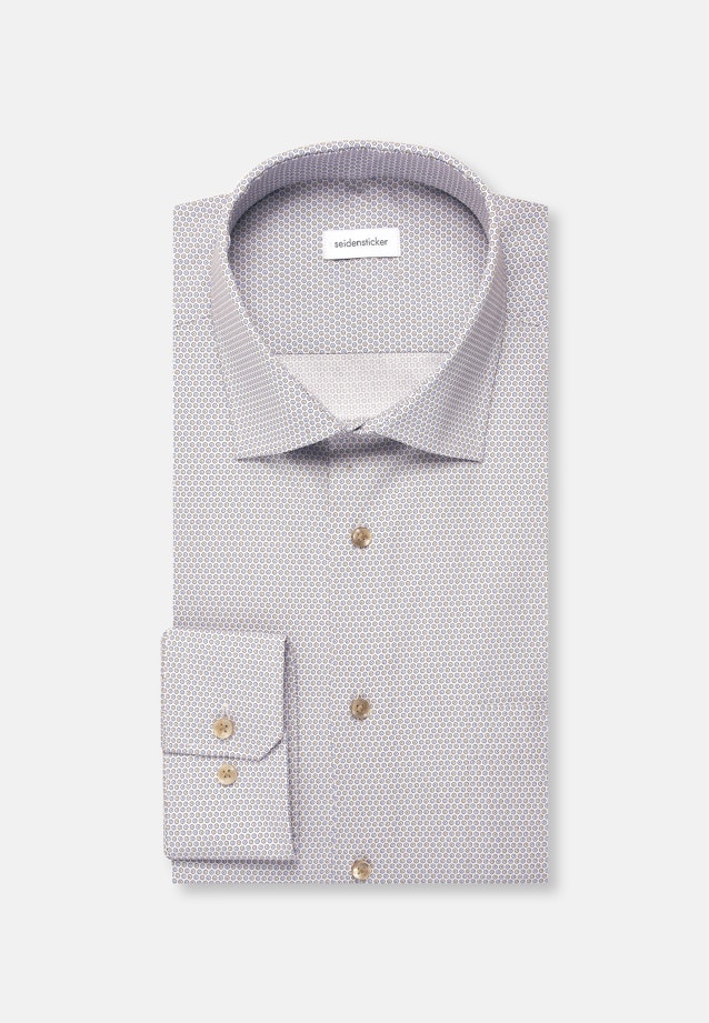 Regular Business Hemd Druck in Beige |  Seidensticker Onlineshop