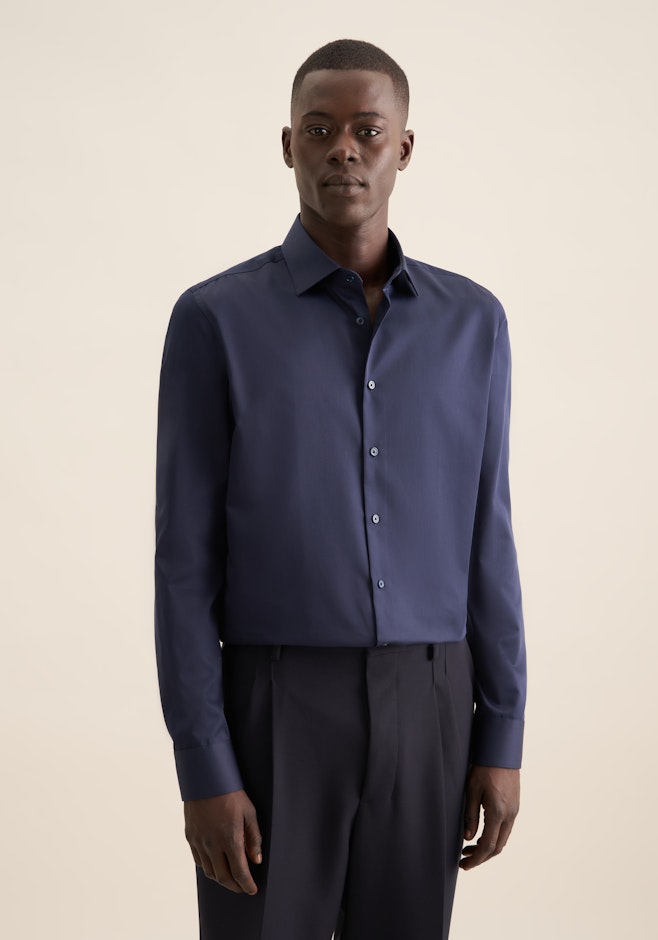 X-Slim Chemise d'affaires Uni dans Bleu Foncé | Boutique en ligne Seidensticker