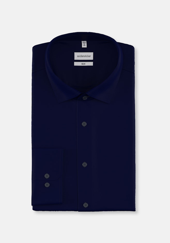 X-Slim Chemise d'affaires Uni dans Bleu Foncé | Boutique en ligne Seidensticker
