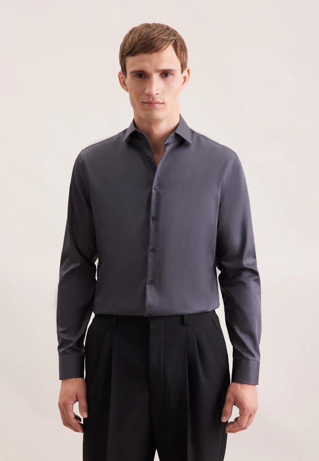 X-Slim Chemise d'affaires Uni dans Gris | Boutique en ligne Seidensticker