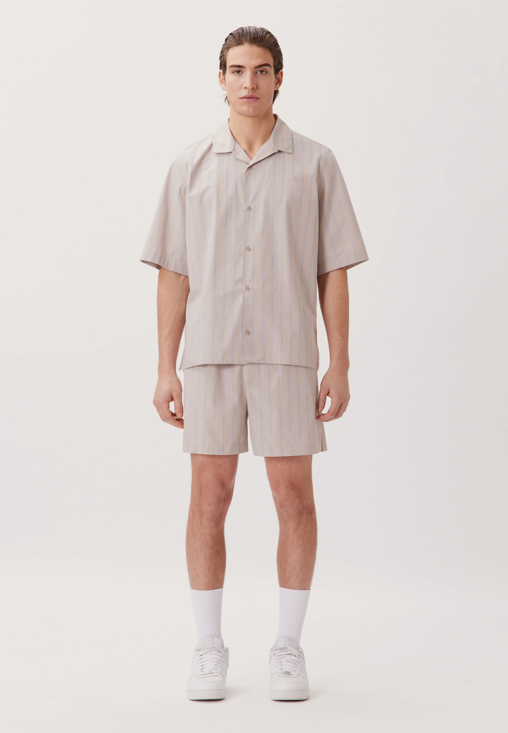 Regular Casual Hemd Streifen Braun