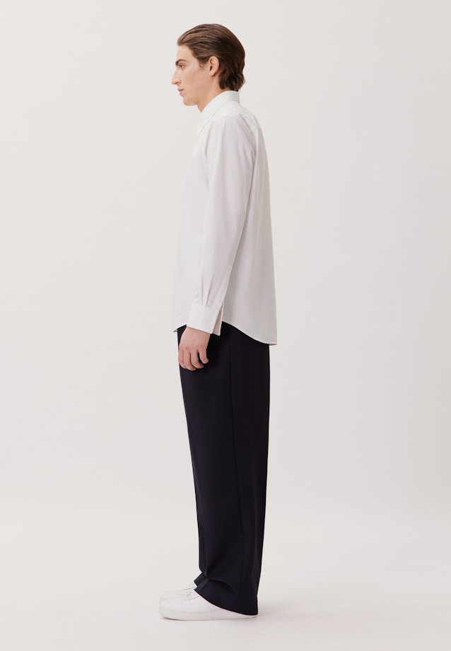 Regular Chemise décontractée Uni in Blanc |  Seidensticker Onlineshop