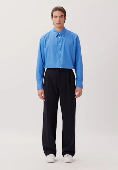 Regular Casual Hemd Uni in Mittelblau |  Seidensticker Onlineshop