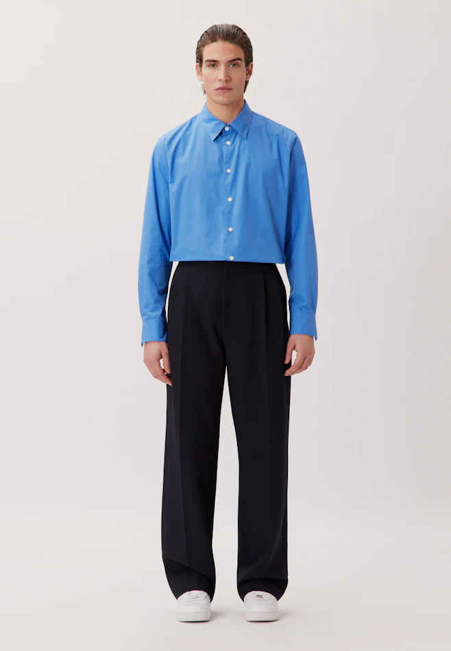Regular Casual Hemd Uni in Mittelblau | Seidensticker Onlineshop