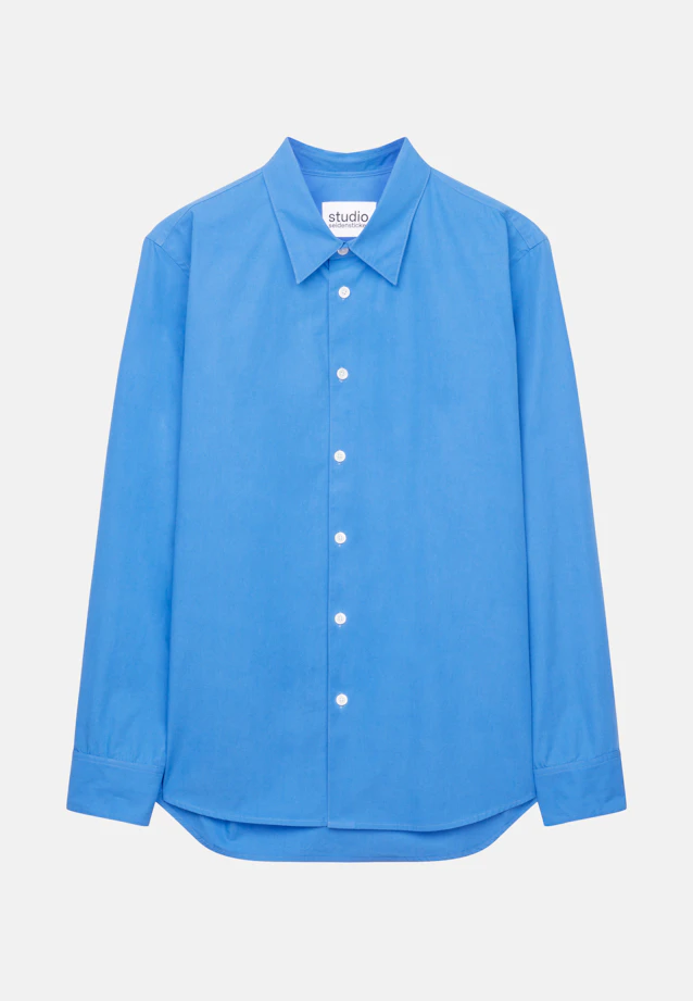 Regular Casual Hemd Uni in Mittelblau |  Seidensticker Onlineshop