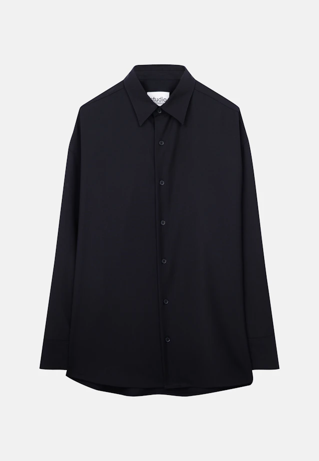 Oversized Casual Hemd Uni in Dunkelblau |  Seidensticker Onlineshop