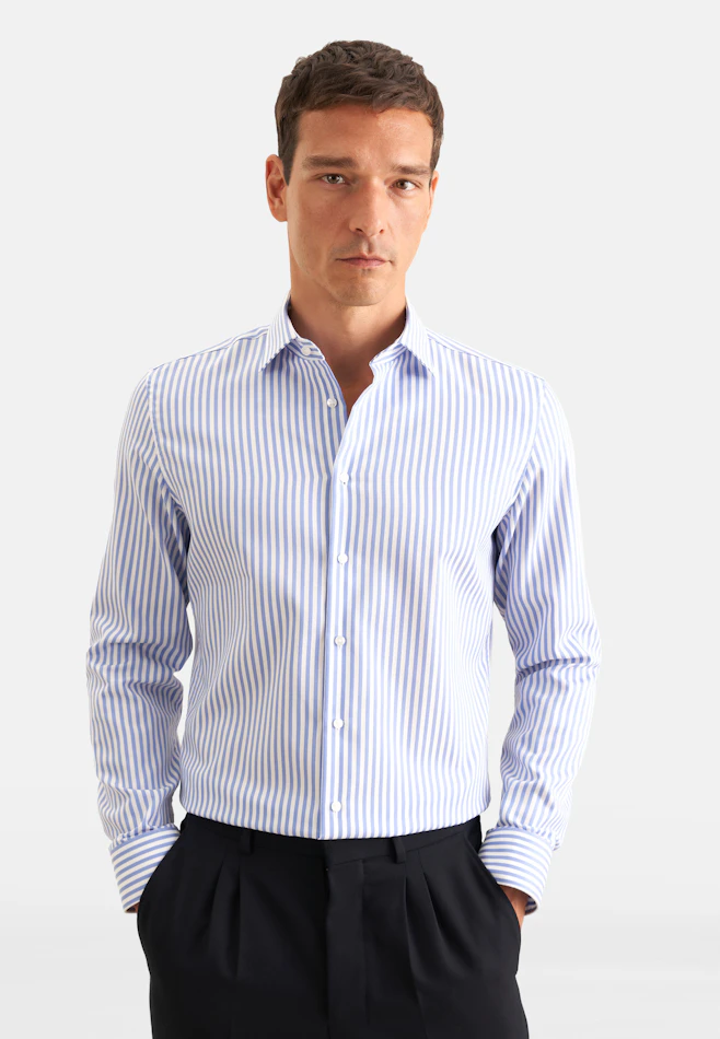 X-Slim Chemise d'affaires Rayures dans Bleu Moyen | Boutique en ligne Seidensticker