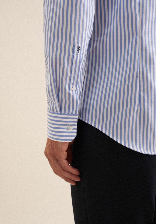 X-Slim Business Hemd Gestreift in Mittelblau | Seidensticker Onlineshop