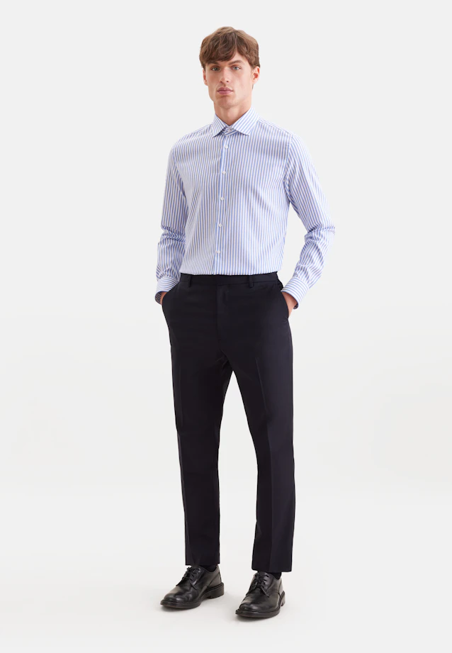 X-Slim Business shirt Stripes in Mittelblau |  Seidensticker Onlineshop