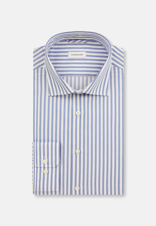 X-Slim Business Hemd Gestreift in Mittelblau |  Seidensticker Onlineshop