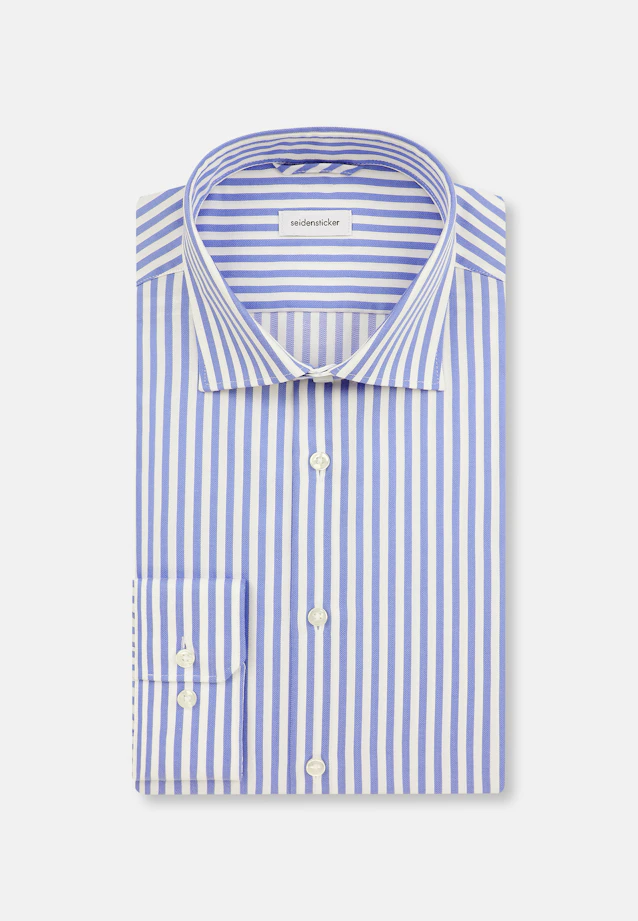 X-Slim Business shirt Stripes in Mittelblau |  Seidensticker Onlineshop