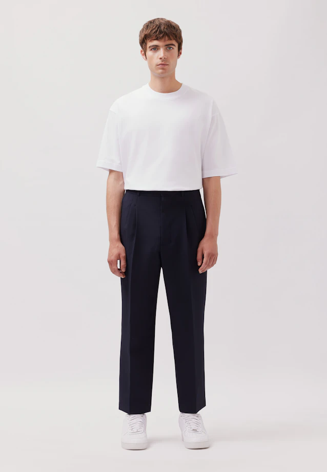 Chino recoupé avec des plis in Bleu Foncé |  Seidensticker Onlineshop