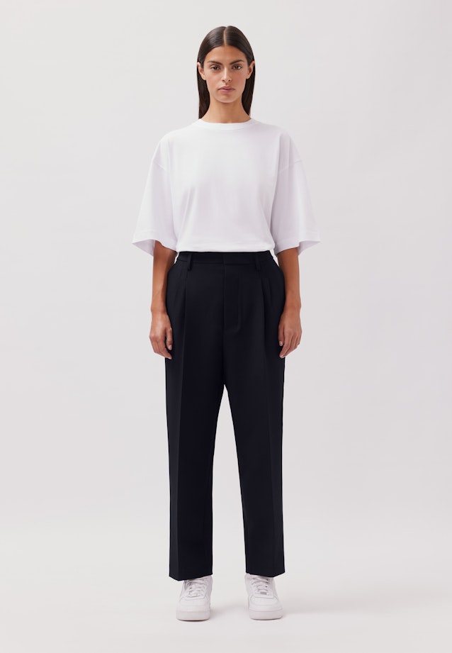 Chino Cropped mit Bundfalten in Dunkelblau |  Seidensticker Onlineshop