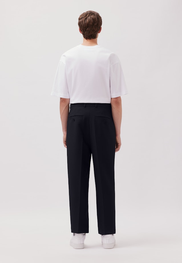 Chino Cropped mit Bundfalten in Dunkelblau |  Seidensticker Onlineshop