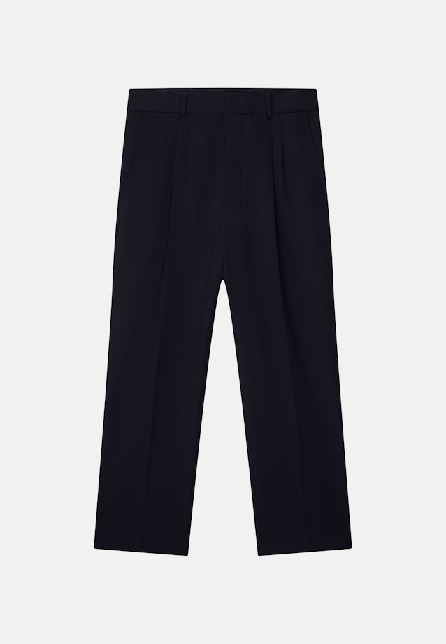 Chino Cropped mit Bundfalten in Dunkelblau |  Seidensticker Onlineshop